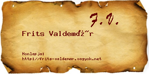 Frits Valdemár névjegykártya